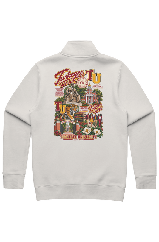 Tuskegee University Legacy Men s Stencil Half Zip Ramses Yard