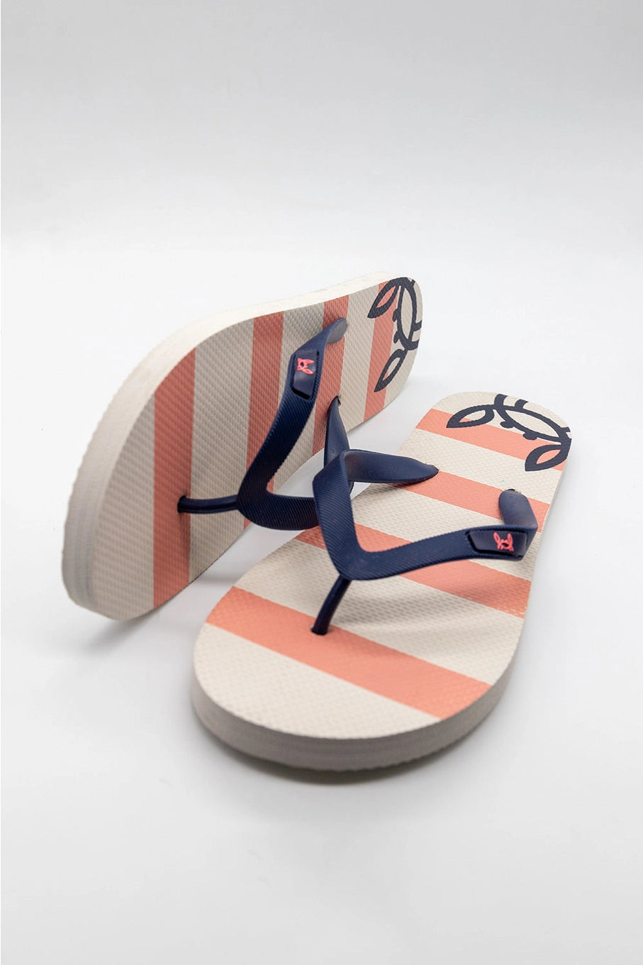 Coral Stripe Flip-Flops