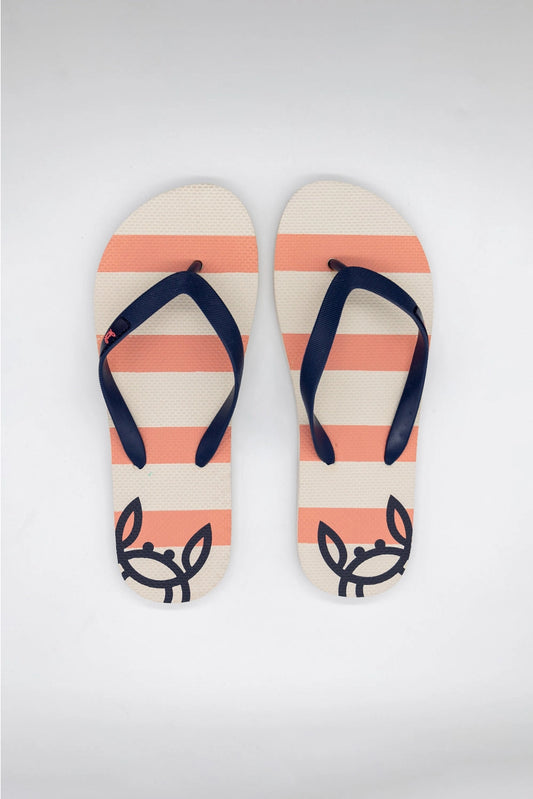 Coral Stripe Flip-Flops