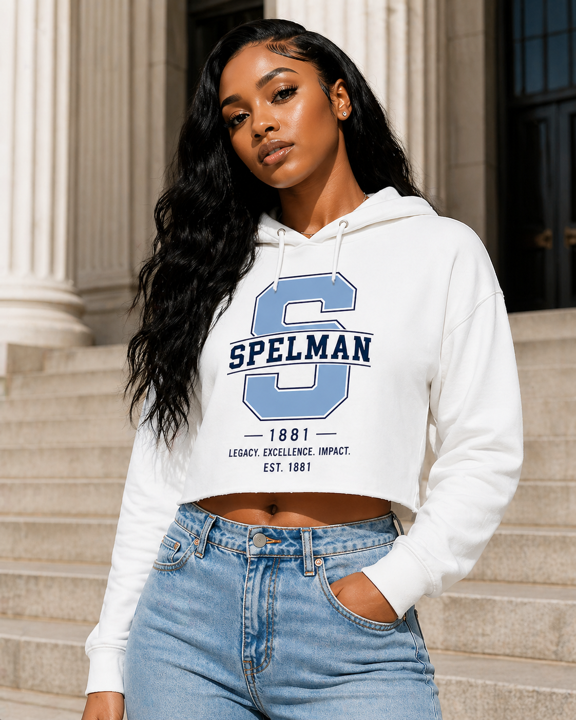 Spelman Solo S Inspired Cropped Fleece Hoodie | Ramses Her Collection