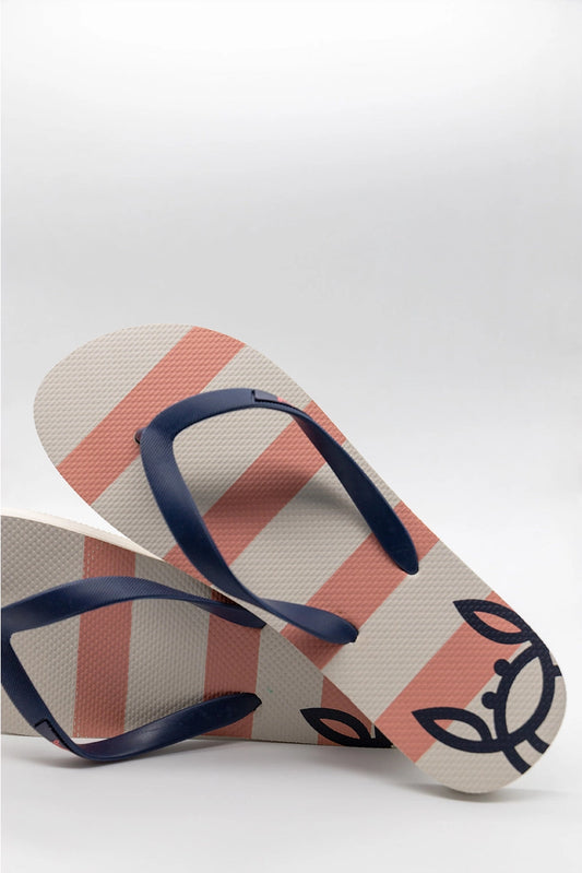 Coral Stripe Flip-Flops