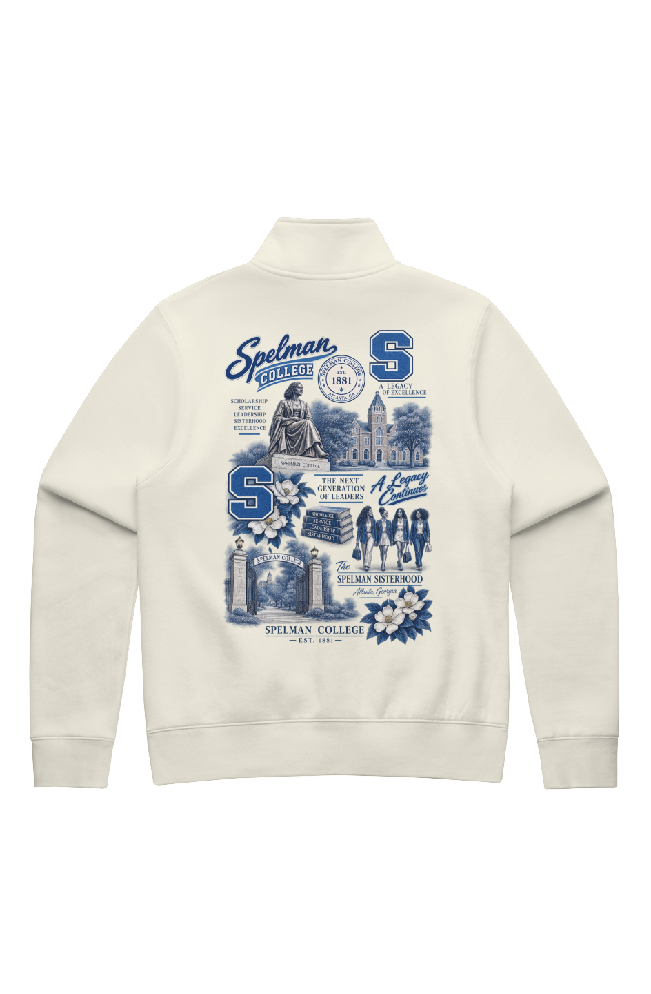 Spelman College Legacy Women s Stencil Half Zip Ramses Yard 
