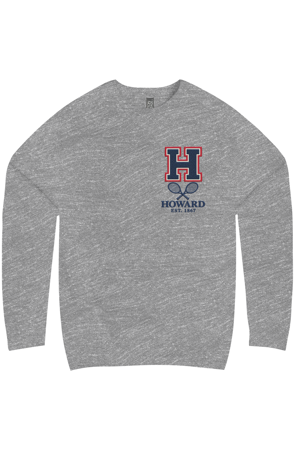 Howard University 1867 Heritage Tennis Premium Crew Neck Ramses Yard 