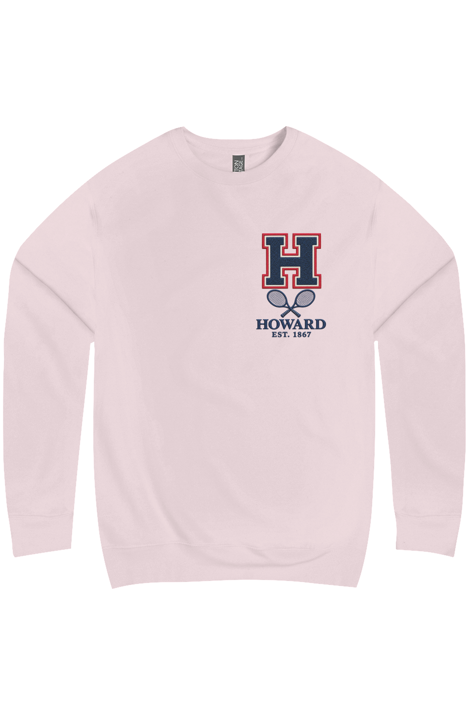Howard University 1867 Heritage Tennis Premium Crew Neck Ramses Yard 
