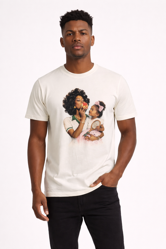 Grace her Daughter and a Peach