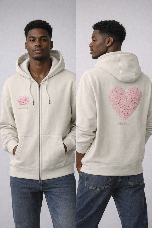 The No War Rose Heart Zip Hood — 2026 Edition