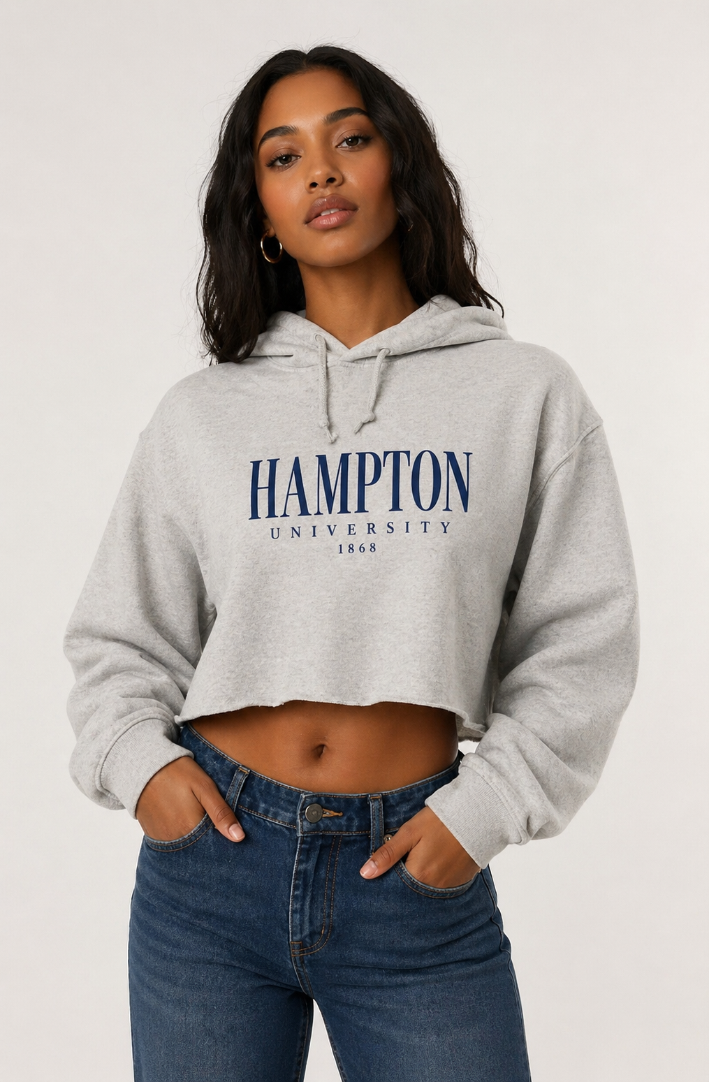 Hampton Her Cropped Hoodie — Coastal Elite Edition