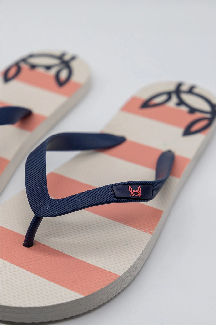 Coral Stripe Flip-Flops